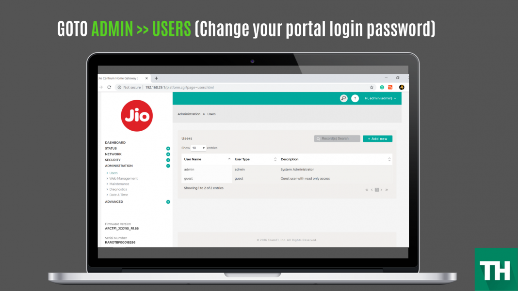 Change Jio fiber login password Easy Guide 2020 Techulk
