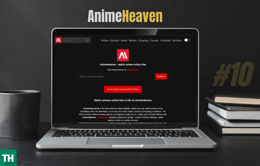 AnimeFreak website open on a laptop