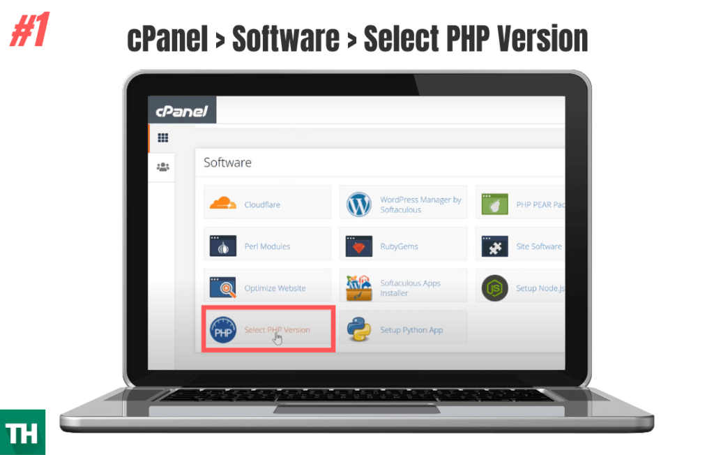 Step 1: Go to Select PHP version under cPanel 