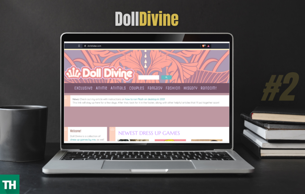Doll Divine homepage on a laptop screen