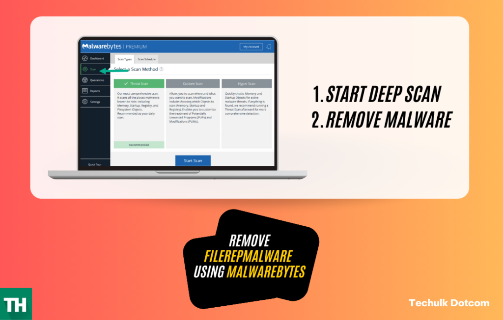 Remove FileRepMalware using Malware Bytes 