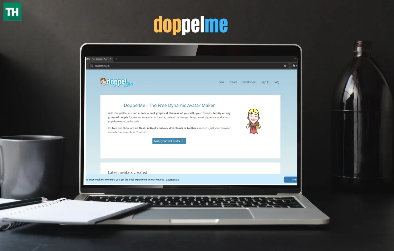 DoppelMe cartoon avatar maker - simple browser-based character creator