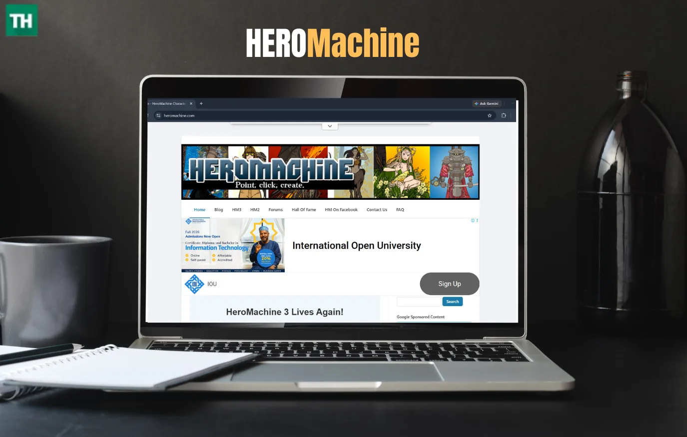 HeroMachine avatar maker showing comic and superhero character creation options