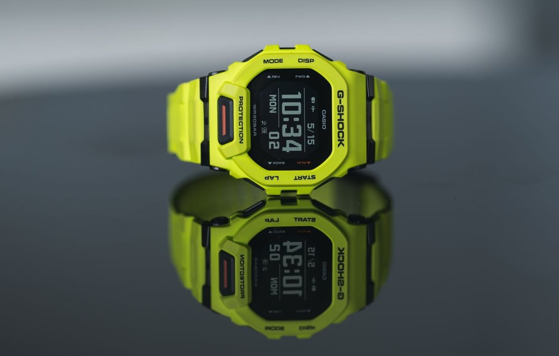 Rugged digital watch with shock resistant design