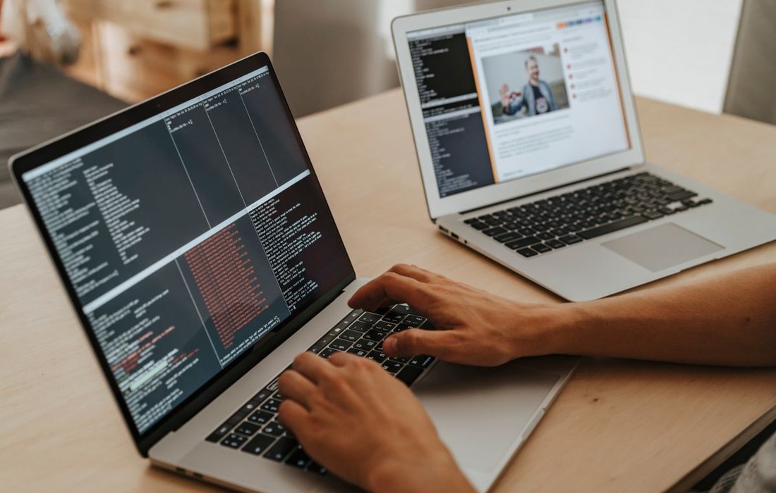 Developer working on structured data and schema markup code